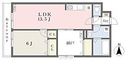 ルミエール ニイゾ 1SLDKの間取図画像
