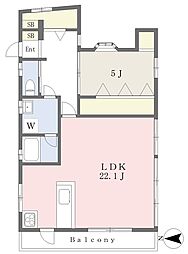Sコート 1LDKの間取図画像