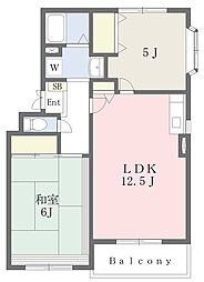 ニューウェルA 2LDKの間取図画像