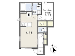 ぱすてる ワンルームの間取図画像