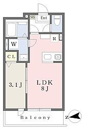 アンソロピック サワコ 1LDKの間取図画像