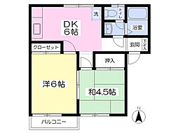 メゾンミヤコ 2階2DKの間取り
