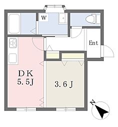 宮前町ビル 1DKの間取図画像