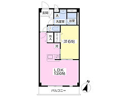 シャローム 1LDKの間取図画像