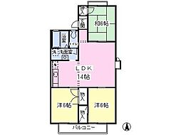 コートエクセル 3LDKの間取図画像