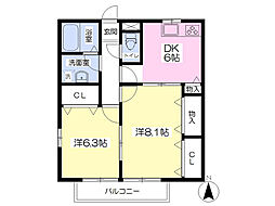 エグゼ 2DKの間取図画像
