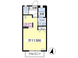 カムフォート三悠 ワンルームの間取図画像