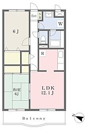 ラカーサマローネ 2LDKの間取図画像