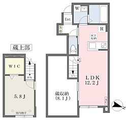 ブランヴェール2 1LDKの間取図画像