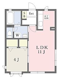 サニーコート 1LDKの間取図画像