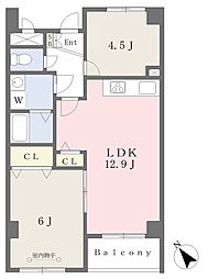 グリーンパレス上小 2LDKの間取図画像