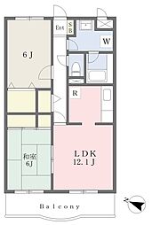 ラカーサマローネ 2LDKの間取図画像