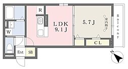 ラピットラ 1LDKの間取図画像