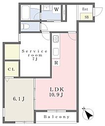 リグナム大宮上小町 1SLDKの間取図画像