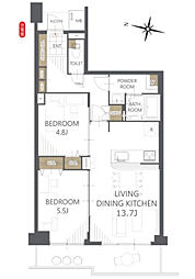 与野ダイヤハイツ 2LDKの間取図画像