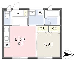 ＣＡＳＡ　ＲＯＳＡ 1階1LDKの間取り