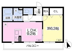 ＧＲＡＣＥ（グレイス） 1階1LDKの間取り