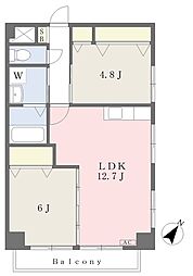 カトルセゾン 2LDKの間取図画像