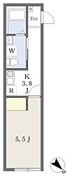 ヴェントゥス 1Kの間取図画像