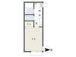 ディアベルジュ草加 1Kの間取図画像