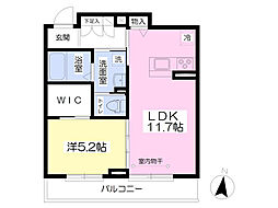 レイクラルーチェ 1LDKの間取図画像