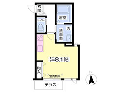 ヘーベル氷川町 ワンルームの間取図画像