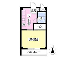 ドエルハーモニーD 1Kの間取図画像