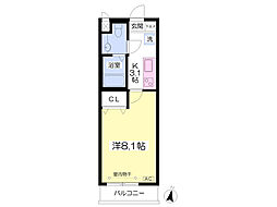 ベルメゾン 1Kの間取図画像
