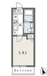 ウエストガーデン久喜南 1Kの間取図画像