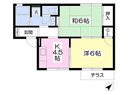 ガーデンハウス 2Kの間取図画像