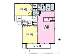 エルガーデン1 2LDKの間取図画像