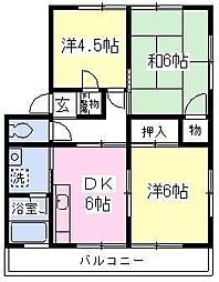 コーポあいざわ2号 3DKの間取図画像