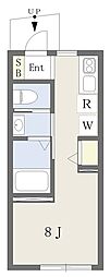 ミッド ラウンド ワンルームの間取図画像
