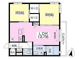 レイクヴィラ 2LDKの間取図画像