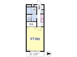 プラード 1階1Kの間取り