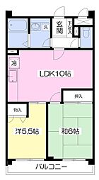 パティオふじみ野 2階2LDKの間取り