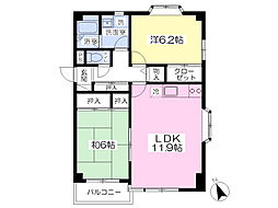 カーム1 2LDKの間取図画像
