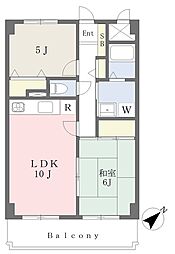 ハイムうれし野 2LDKの間取図画像