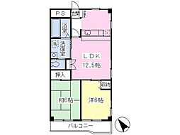 かねさいビル 2LDKの間取図画像