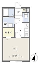 ブルーオアシス西大宮 1Kの間取図画像