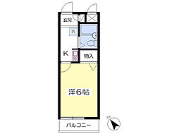 ヴィラせきれい 1Kの間取図画像