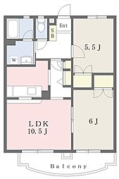 ブエナビスタ 2LDKの間取図画像