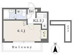 メゾンドールHaSeBe 1Kの間取図画像