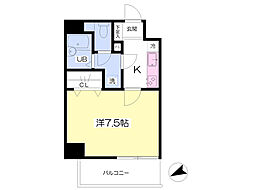 ドライジーネM's 1Kの間取図画像