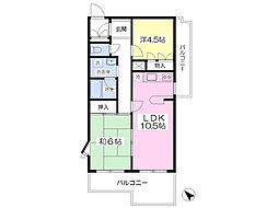 アクシーズソレイユ 2LDKの間取図画像