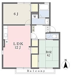 アクアヴィラージュA 2LDKの間取図画像