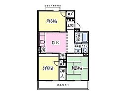 グリーンヒル鶴ヶ岡 3DKの間取図画像