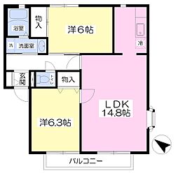 セントジュエルK2A 2LDKの間取図画像