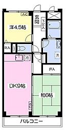パティオふじみ野 2DKの間取図画像