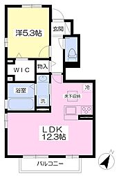 モンテクレインD 1LDKの間取図画像